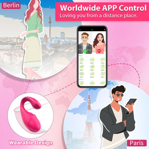 Remote Control G-spot Vibrator for Women - Adult Sex Toys Vaginal Anal Dildo Massager with Global APP Control & 18 Intense Vibra