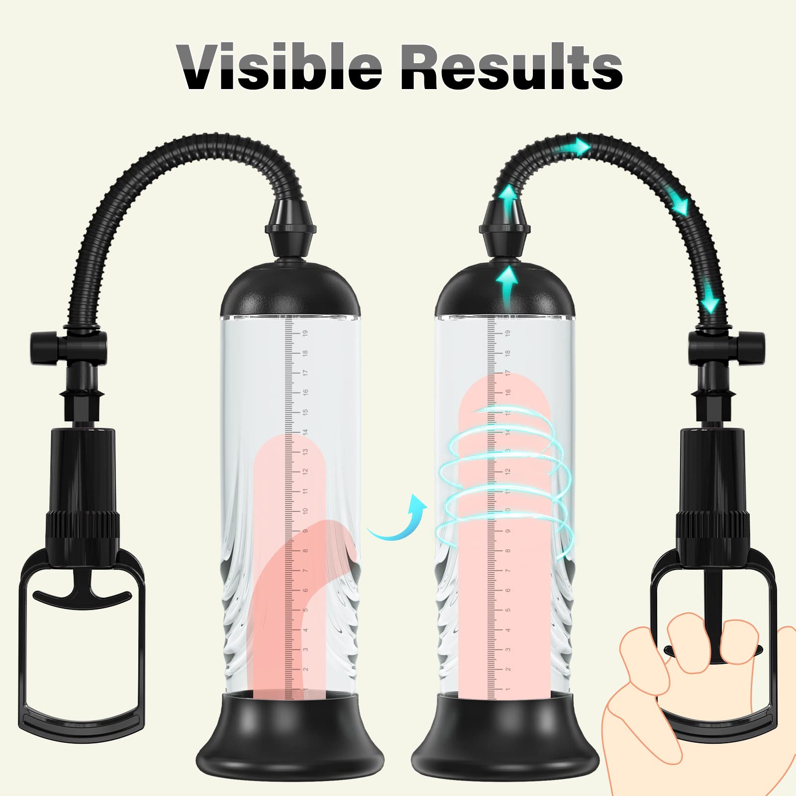 Penis Vacuum Pump, Manual Penis Enlarger Enlargement Extend Pump Air Pressure Device, Adult Male Sex Toys for Men Stronger Bigge