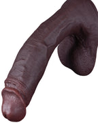 9 Inch Black Realistic Dildo Feels Like Skin, with Huge Strong Suction Cup Dildos for Hands-Free Play, Soft Liquid Silicone Anal