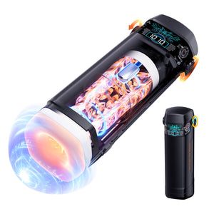 Automatic Male Masturbator, Sex Toys for Men, Adult Toys Penis Pump with 10 Thrusting & 10 Vibration & 15 Thrusting Speeds, Blow