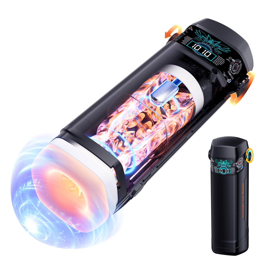 Automatic Male Masturbator, Sex Toys for Men, Adult Toys Penis Pump with 10 Thrusting & 10 Vibration & 15 Thrusting Speeds, Blow