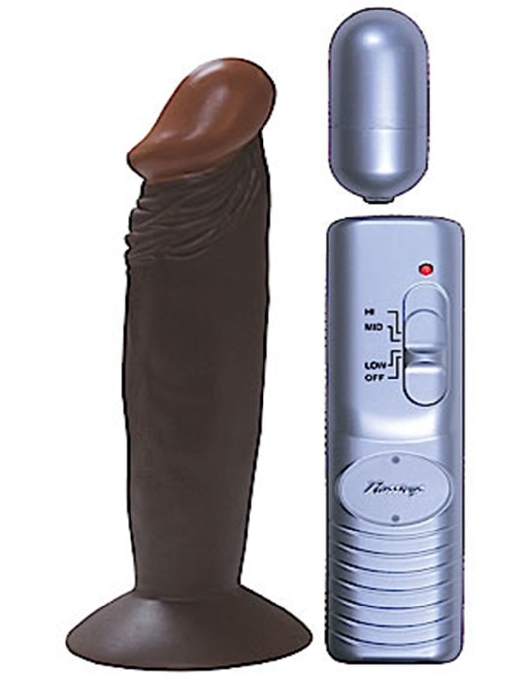 All American Real Skin Whoppers Vibrating Dong, Brown, 6 Inch