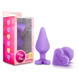 Blush Novelties, Naughtier Candy Heart - Ultrasilk Smooth Heart Shape Base Anal Butt Plug - Soft Platinum Cured Puria Silicone -