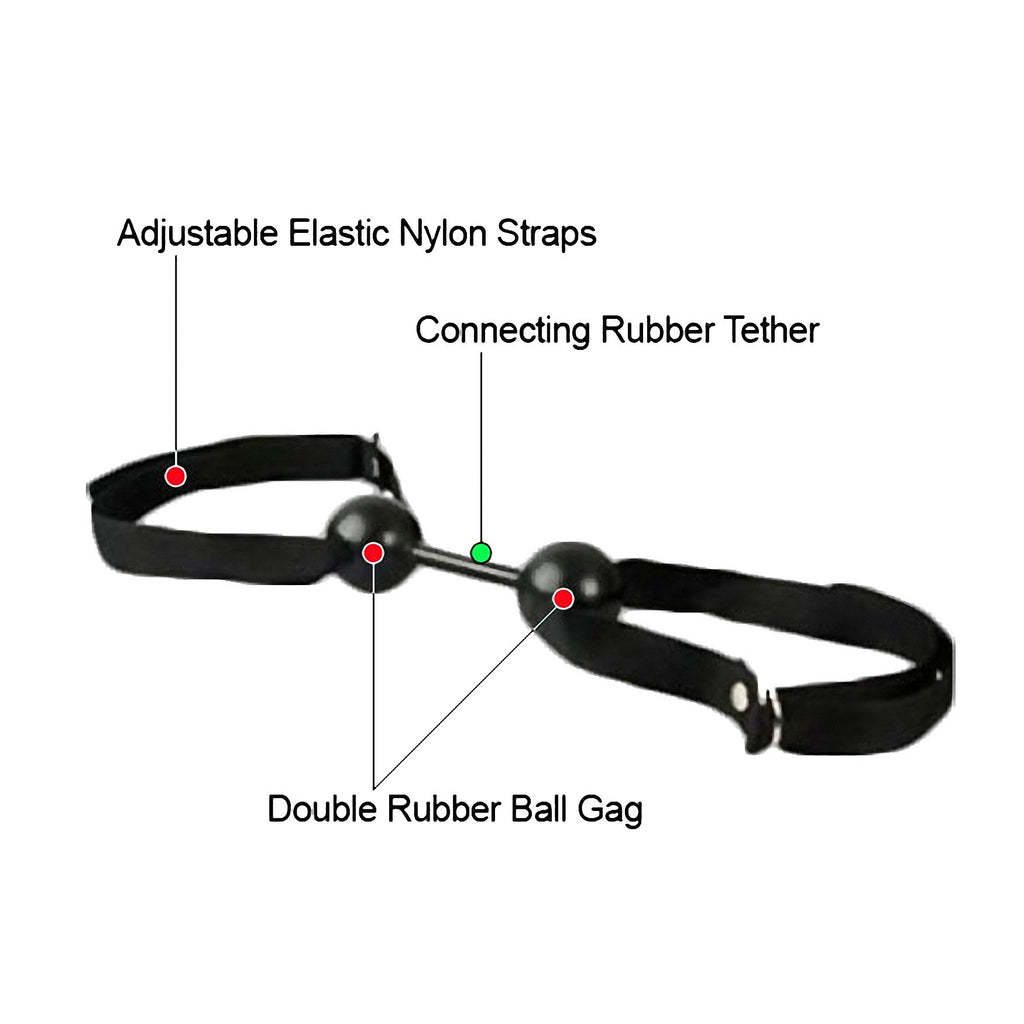 Fetish Fantasy Double Ball Gag, Black