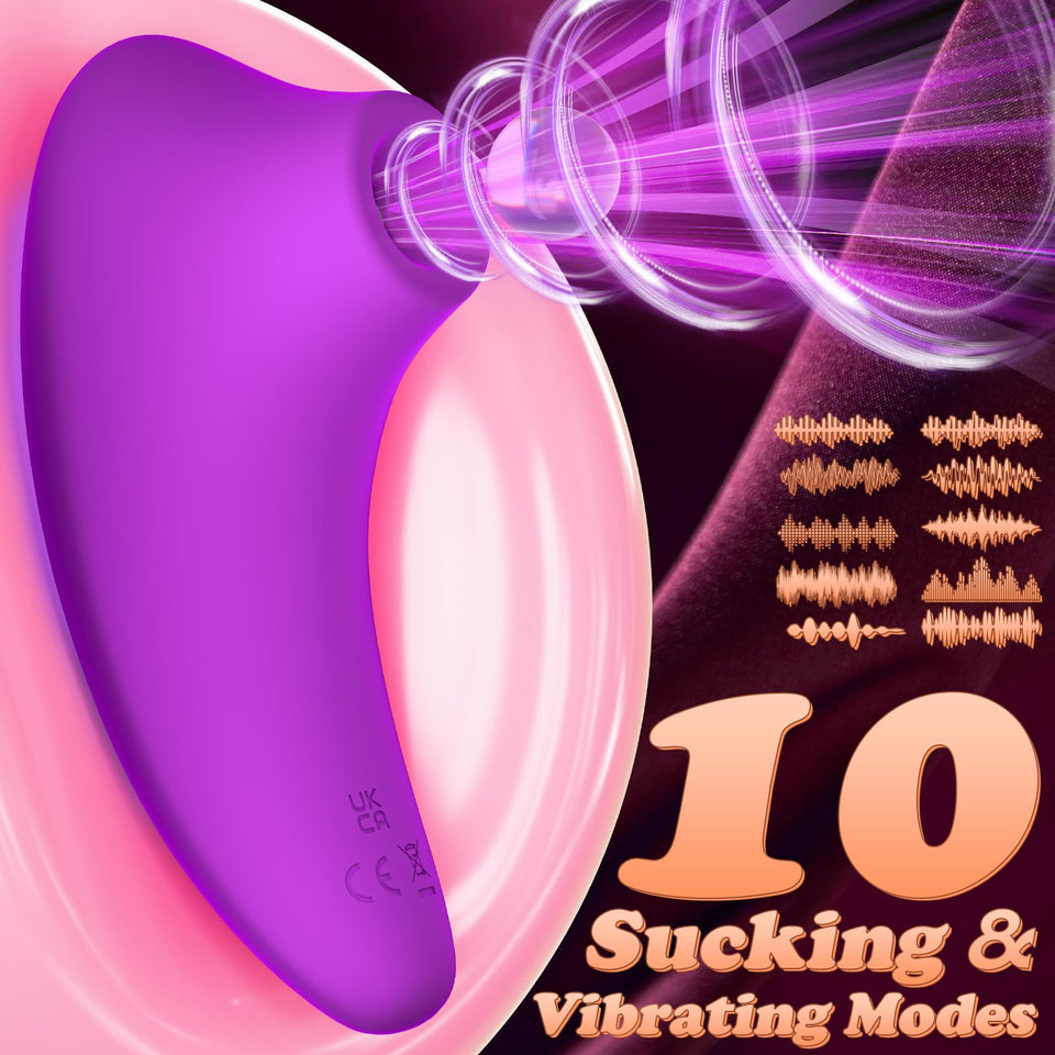 Sucking Vibrator Sex Toys - Rose Sucker Vibrators with 10 Suction & Vibrating Modes for Clitoral Nipple Anal Stimulation, Adult