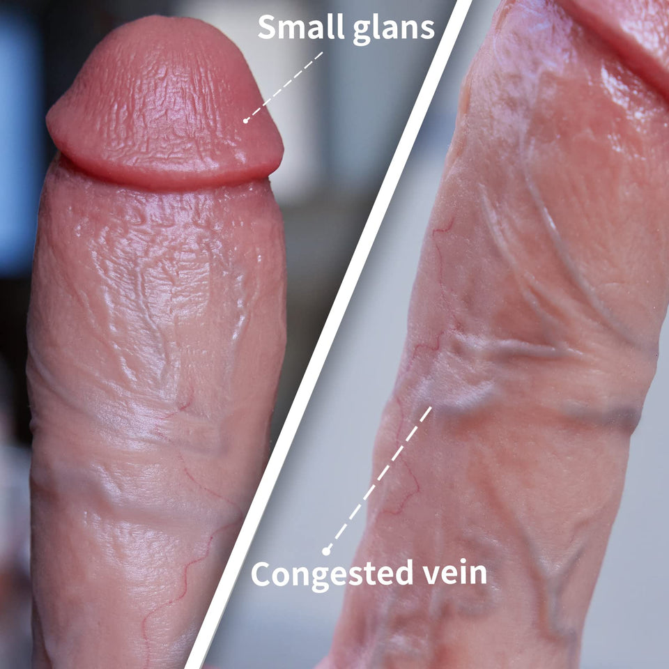 Reproduction Real Handmade Dildo, Realistic Dildos Adult Sex Toy, Fake Penis with Strong Suction Cup for Hand-Free Play, Vagina