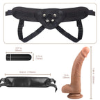 Strap-on Realistic Vibrating Dildo Wearable Harness with Bullet Vibrator, Detachable Silicone G Spot Stimulator, Vagina Massager