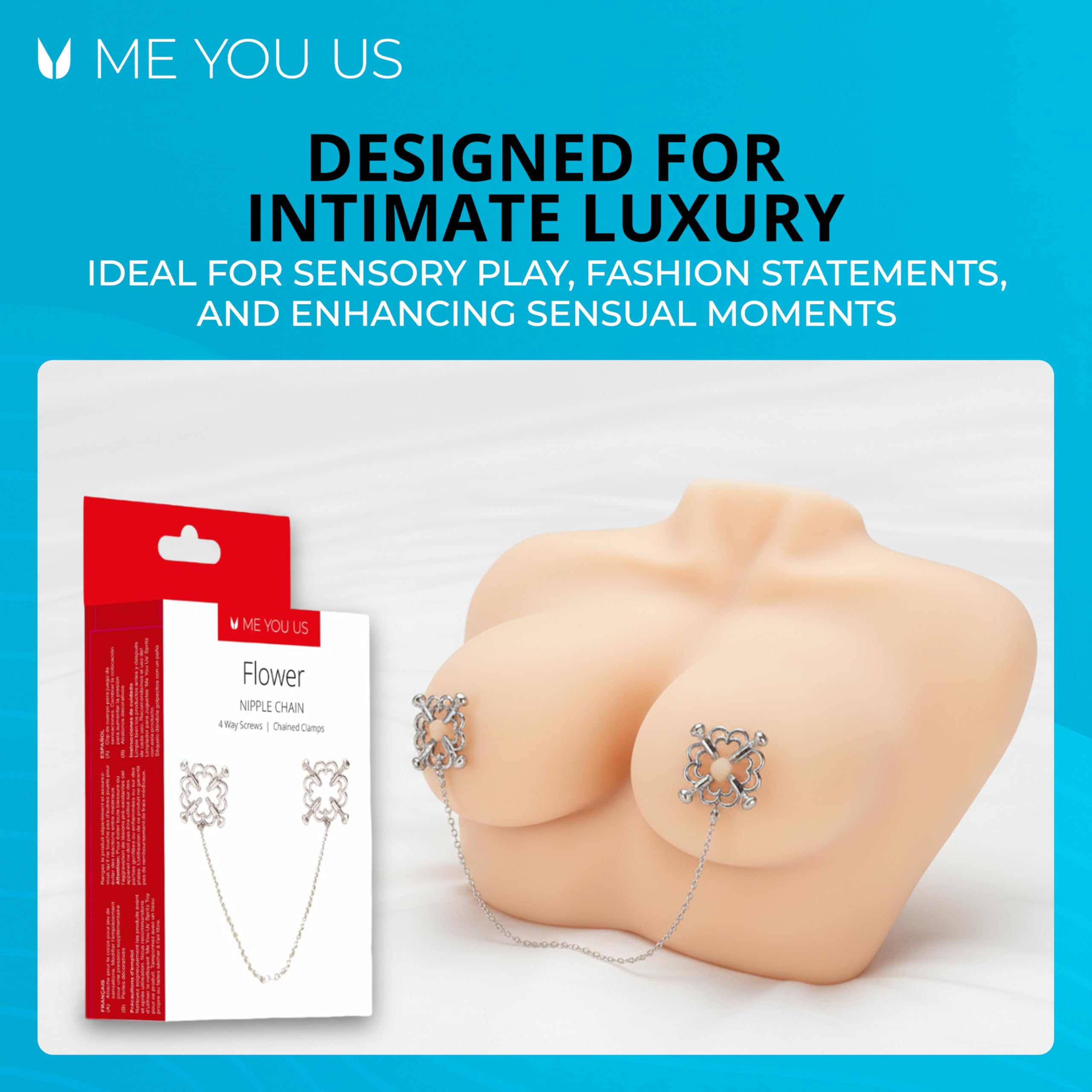 Me You Us Flower Design Nipple Chain