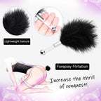 4Pcs Sex Feather Bondage Paddle Set.Leather Whip Spanking Whip for Couples Role Play Accessories,Bondage Restraint Sex Flogger P