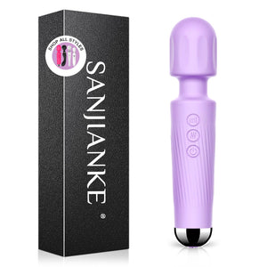 SANJIANKE Vibrator Wand, Female Adult Sex Toys, Clit Stimulator,Vibrators for Her,Sex Wand Massager Vibrating,Dildo,8 Speeds & 2
