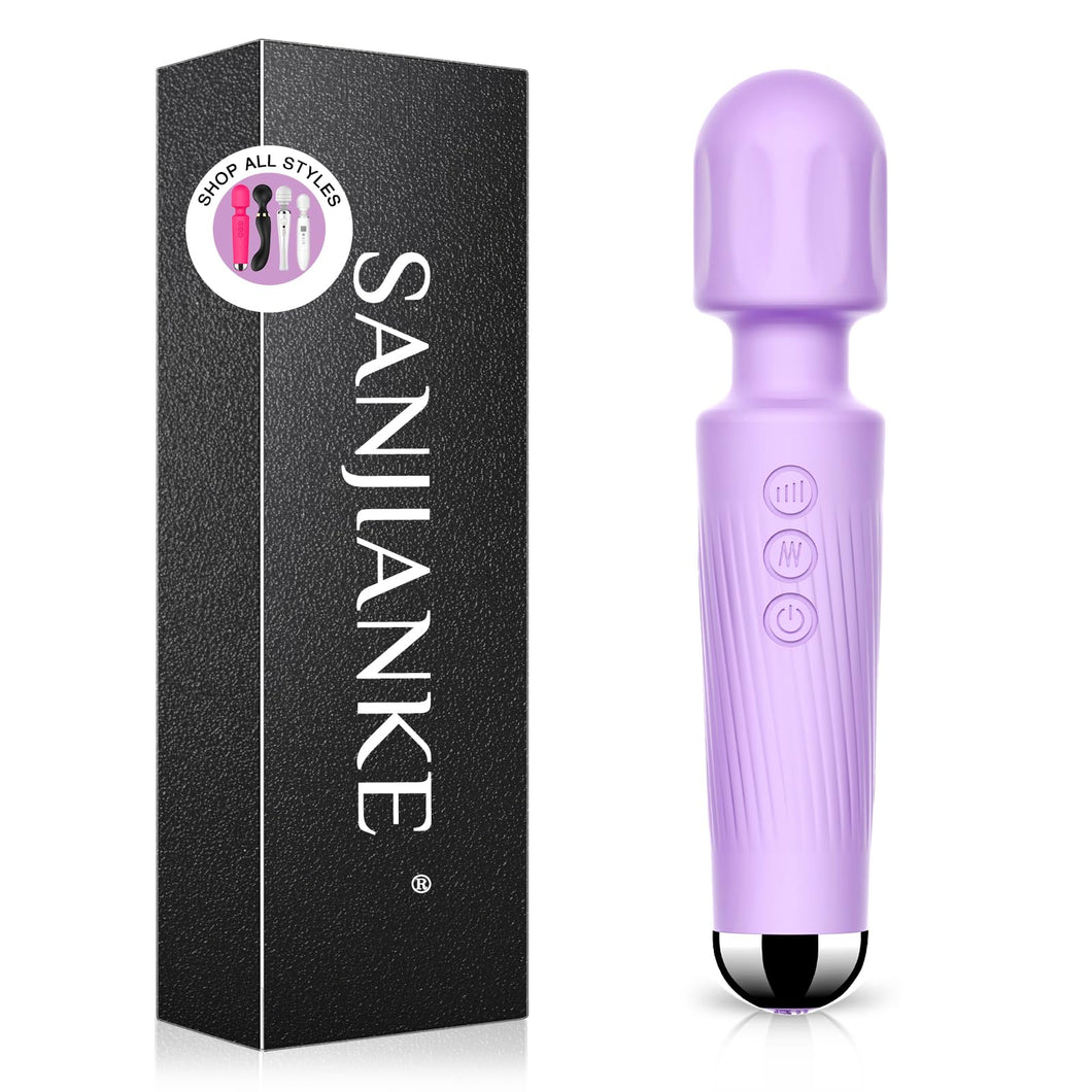 SANJIANKE Vibrator Wand, Female Adult Sex Toys, Clit Stimulator,Vibrators for Her,Sex Wand Massager Vibrating,Dildo,8 Speeds & 2