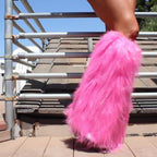 Furry Metallic Shimmer Leg Warmers