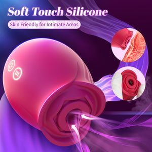 Sex Toys Rose Dildo Vibrator - Upgraded Adult Toys with 5 Sucking & Vibrating Modes for Women Clitoral Nipple, Rose Sucker Sex T