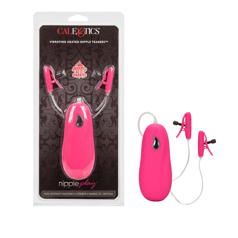 CalExotics Novelties Nipple Play Vibrating Heated Nipple Teasers, Pink