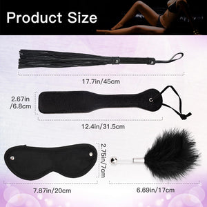 4Pcs Sex Feather Bondage Paddle Set.Leather Whip Spanking Whip for Couples Role Play Accessories,Bondage Restraint Sex Flogger P