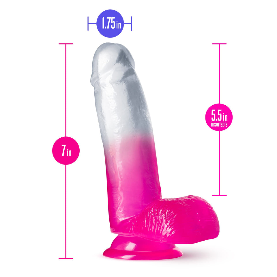 Blush Novelties B Yours Sugar Magnolia - 7 Inch Length 1.75 Inches Width Realistic Feel Dildo - Sturdy Suction Cup Base And Harn