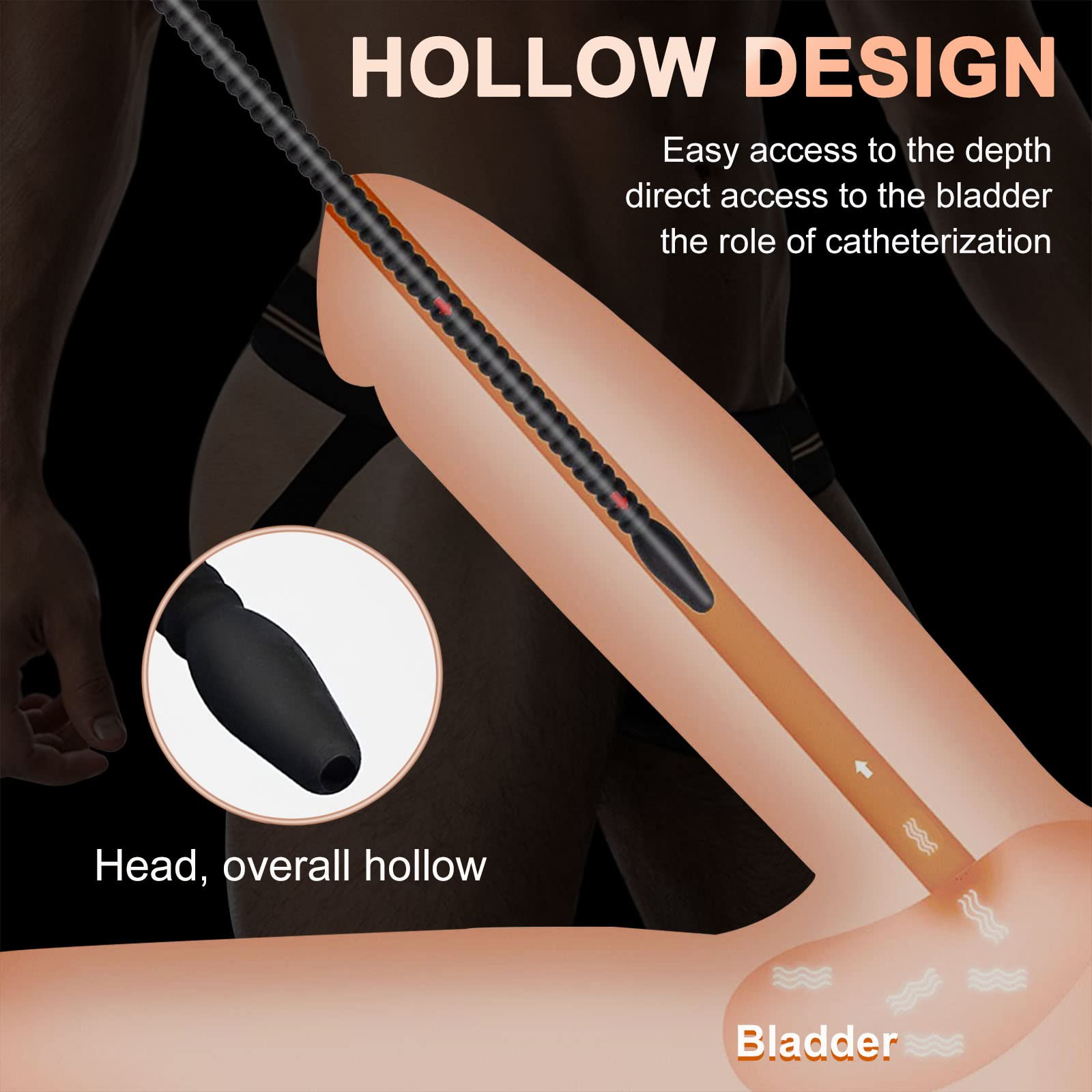 Urethral Sounds 3 Pcs Set Silicone Plug Urethral with Different Size, Urinary Dilator Urethra Masturbation Rod Sex Toy for Men