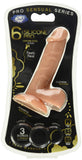 Pro Sensual Premium Silicone Dong W/ 3 C Rings Light 6 &quot;