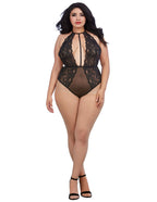 Dreamgirl Womens Plus Teddy, Black, One Size Queen
