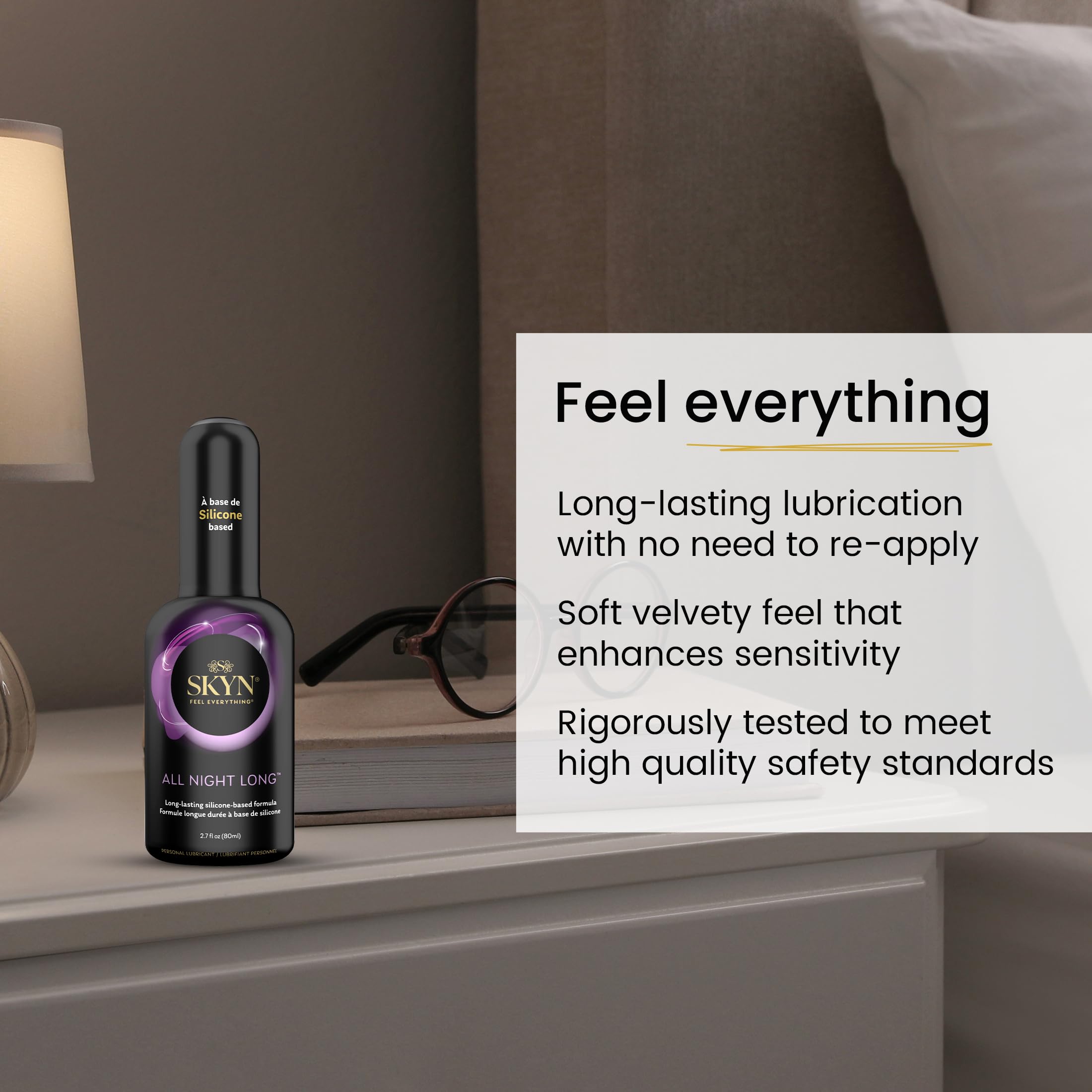Skyn All Night Long Premium Silicone-Based Lubricant, 2.7 Ounce