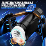 AOOXOOA Sex Toys for Men Automatic Male Masturbator Penis Pump, 9 Scrotal Vibrations, Wing Handle Design, 9 Thrusting, LCD Displ