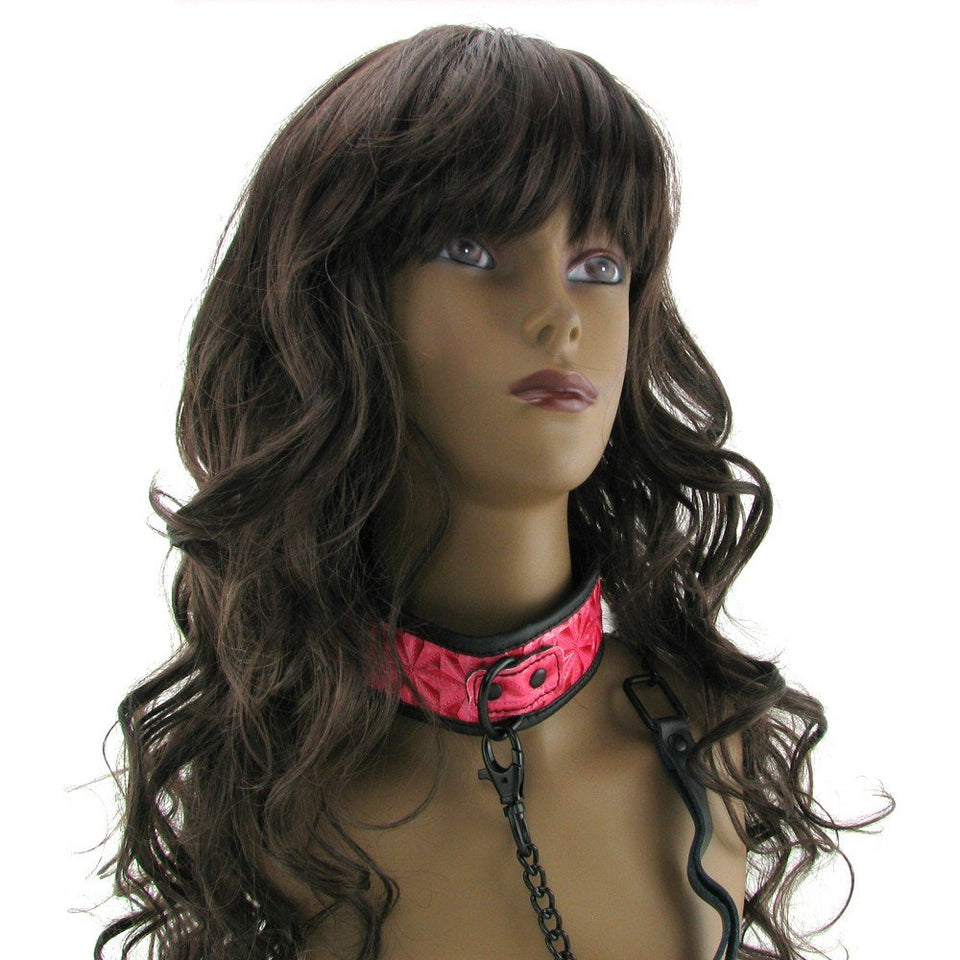 Sinful Adjustable Vinyl Collar, Pink