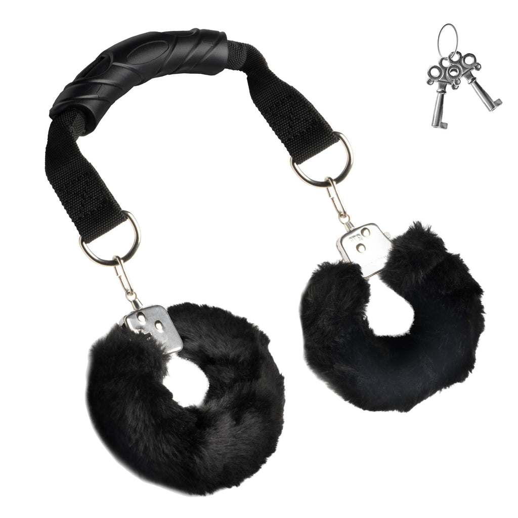 Master Series Furry Handcuffs w/ Handle