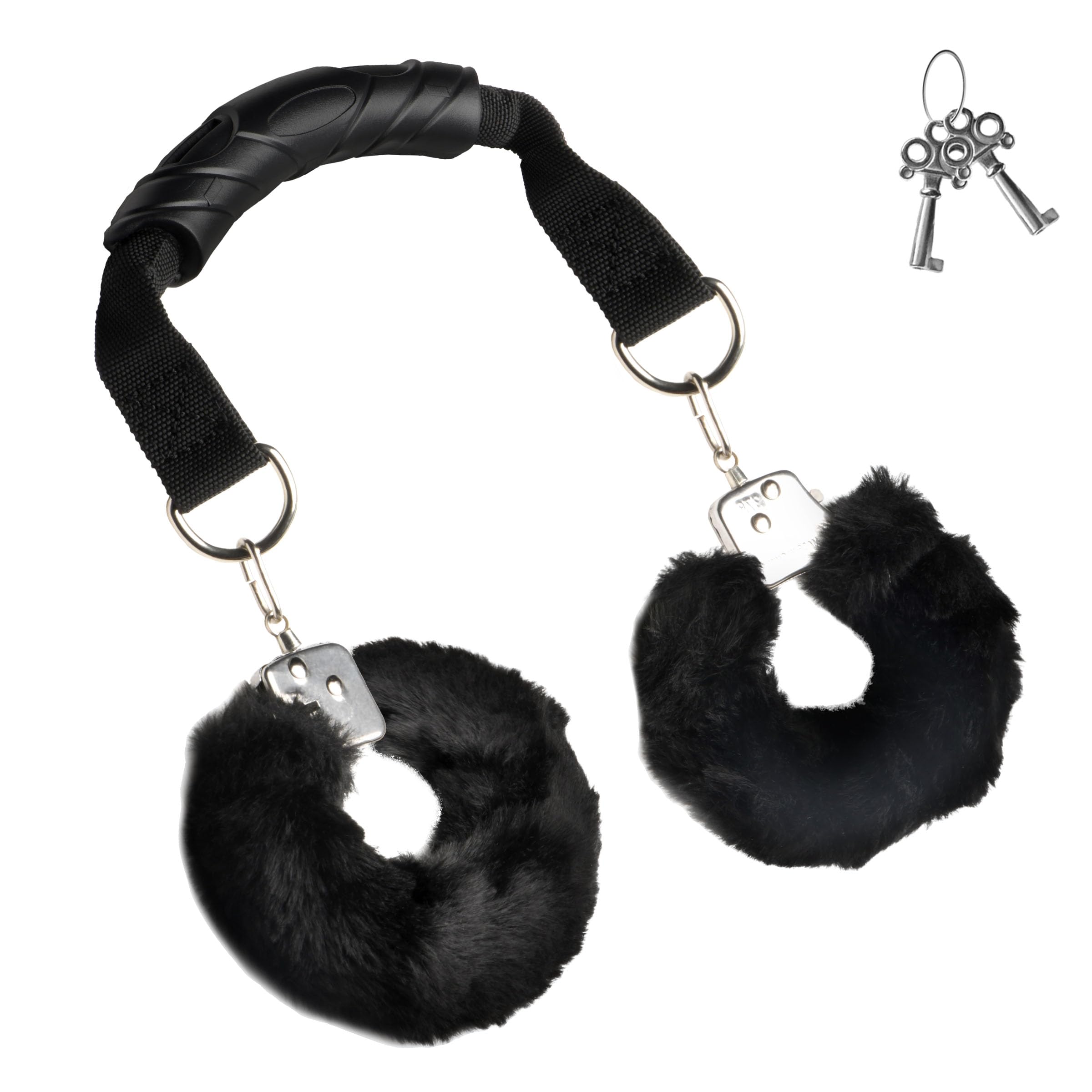 Master Series Furry Handcuffs w/ Handle