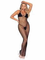 Woven Twist Net Backless Maxi - O/S / Black