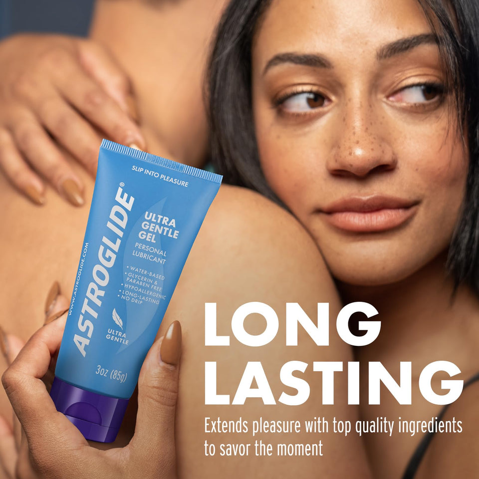 Astroglide Ultra Gentle Sex Lube Gel (3 Oz.) | Water Based Personal Lubricant For Men, Women, Couples | No Parabens Or Glycerin And Hypoallergenic