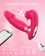 Rose Vibrator Toy for Woman,Sucking Dildo Stimulator with 9 Sucker Vibrators Modes,Remote Control G Spot Nipple Stimulation Sex