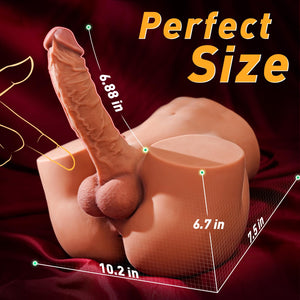 10.8LB Male Sex Doll with Flexible Dildo, Isskis Realistic Sex Dolls 6.8in Huge Cock for Female Masturbation, Tight Anal Butt fo