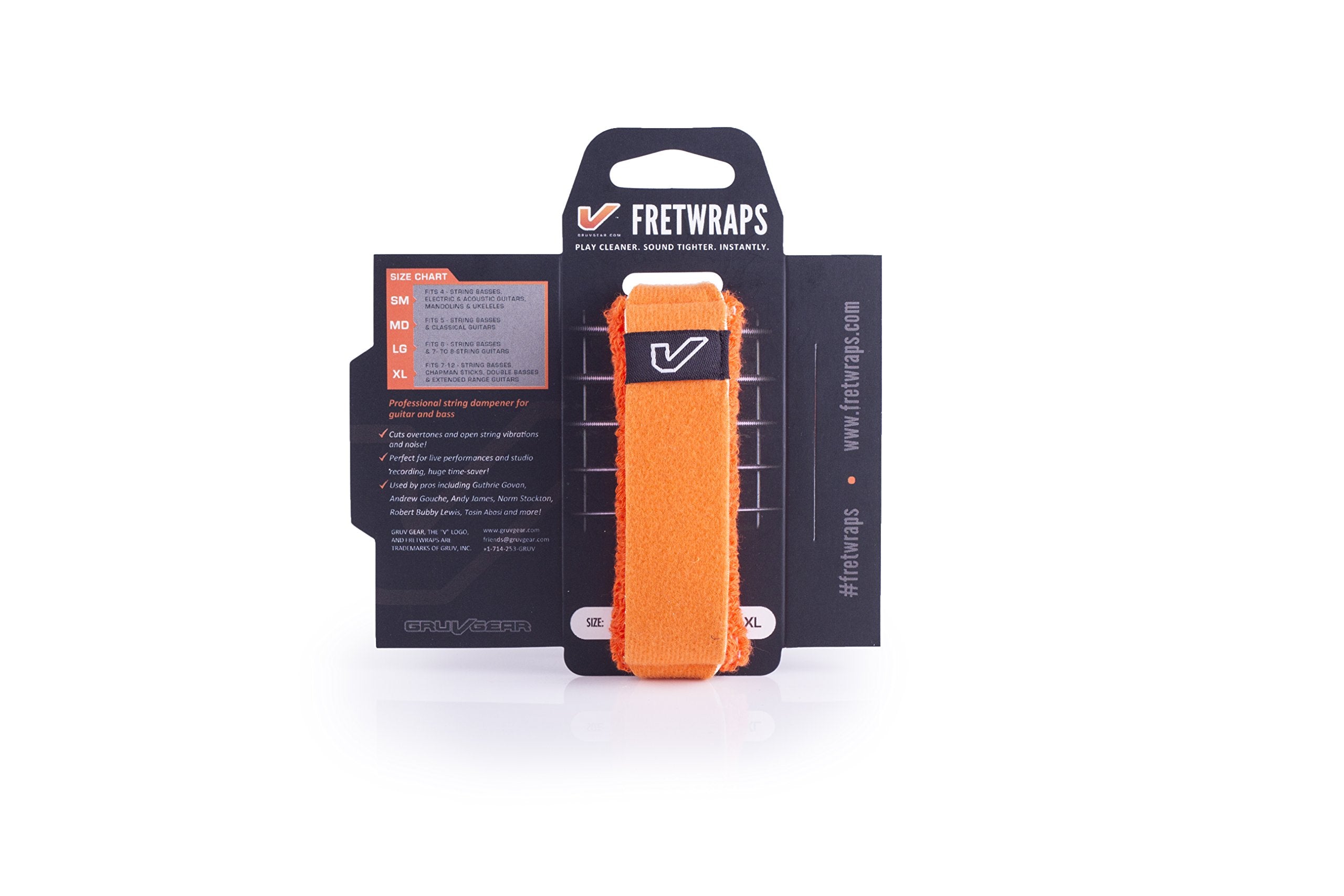 Gruv Gear FretWraps HD 'Flare' String Muter 1-Pack (Orange, Extra Large) (FW-1PK-ORG-XL)