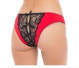 Simple Fantasy Crotchless Panty - M/L - Red
