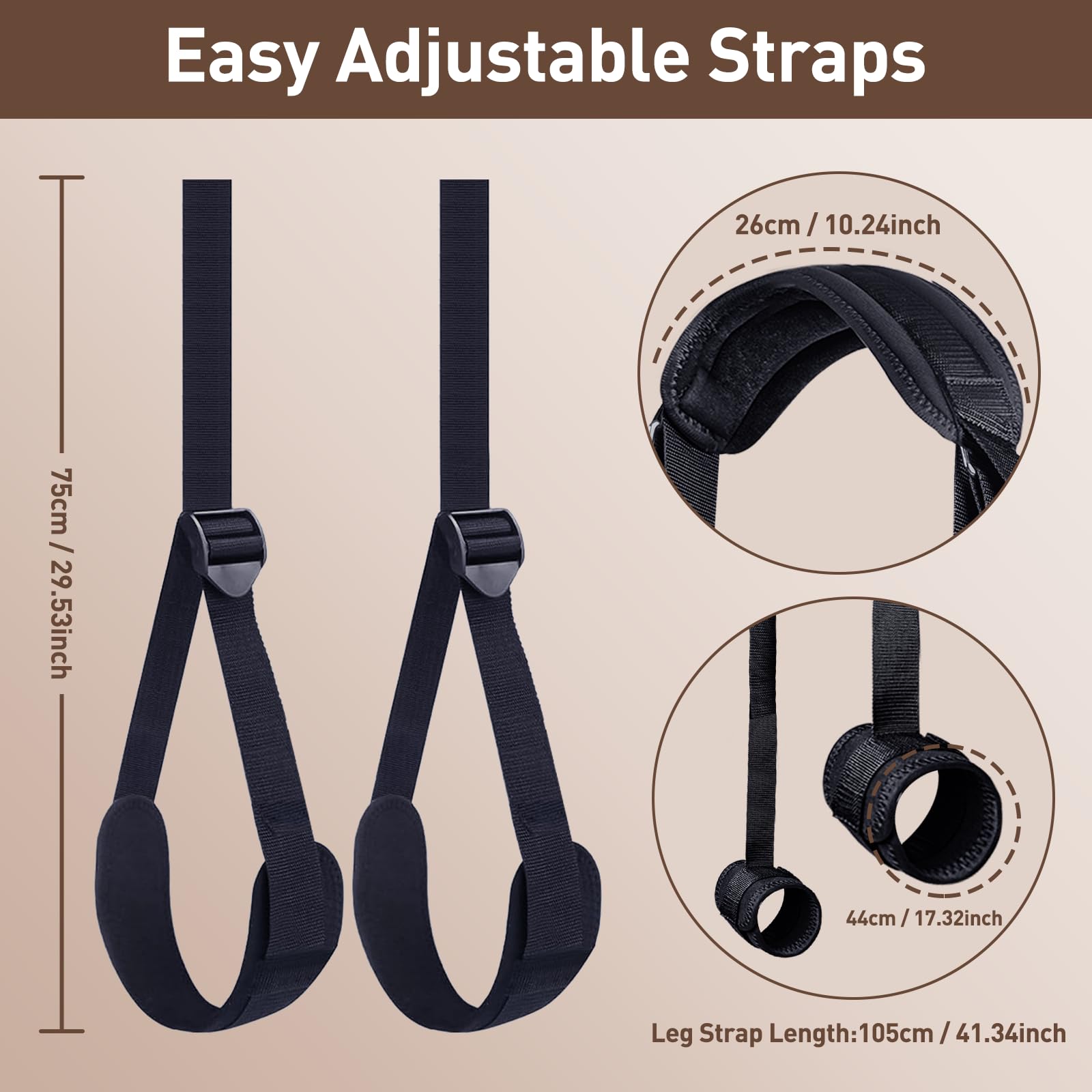 Sex Toys BDSM Bondage Restraints - Adult Toys Sex Straps Neck to Wrist Thigh Sex Sling & Ankle Kits with Adjustable, Kinky Bed R