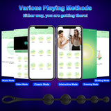 Anal Beads Vibrator Sex Toys - 14.5 Inch App Remote Control Butt Plug G-spot Vaginal Prostate Massager with 9 Vibrating Modes, W