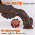 10 Inch Huge Thick Big Black Dildo - Real Skin Long BBC Anal Dildo, Strap on Dildos with Suction Cup for Anal G Spot, XL Massive