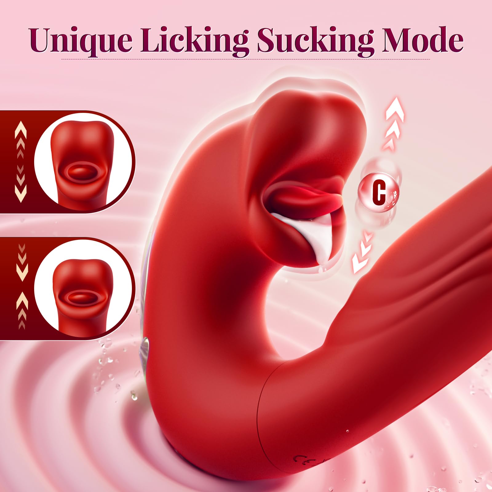 Koxten Thrusting Vibrator Sex Toys - G Spot Vibrator Women Sex Toys with 7 Thrusting & Vibrating & Licking Modes Tongue Toy for