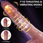 Thrusting Dildo Vibrator Sex Toys - 8.5 Inch Realistic Dildos with 7 Thrusting & 10 Vibrating & Heating Modes, Remote Control St