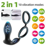 XYVYNZ Vibrating Butt Plug Cock Ring Prostate Massager Anal Vibrator with Remote Control Male Sex Toy for Men with 10 Vibration