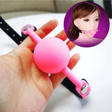 DFsucces Leather Restraints Ball Mouth Plug Silicone Bondage Ball Gag for Sex, BDSM Restraints Toys Sex Gag Muzzles (Pink) (P1)