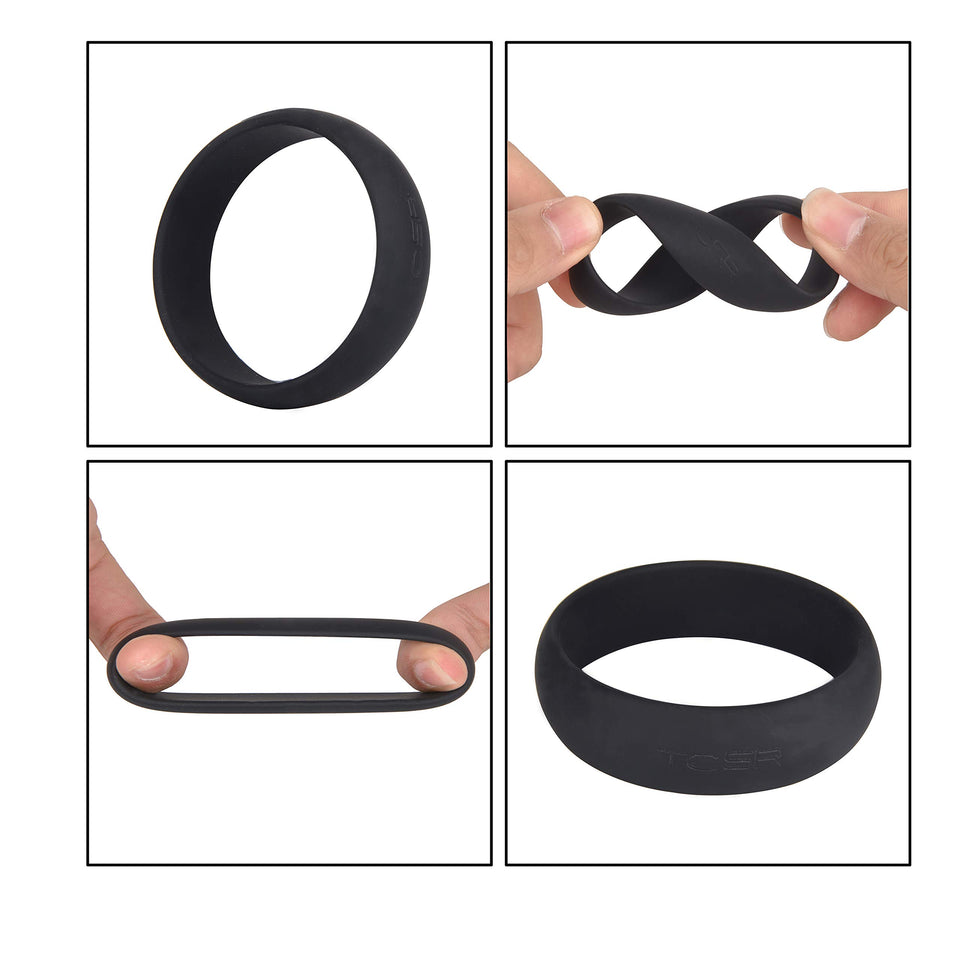 TCSR 6 Different Size Cock Rings - Medical Grade Soft Silicone Penis Rings - Better Sex