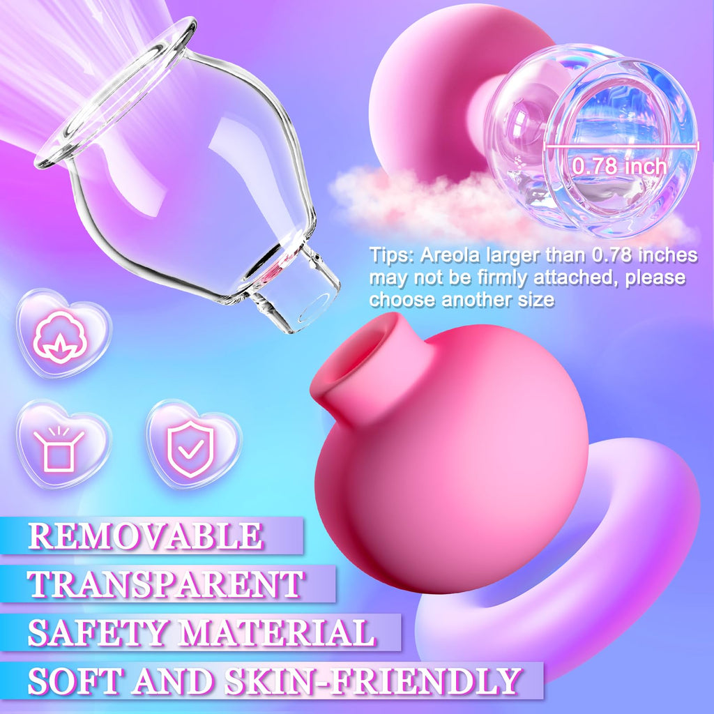 Nipple Sucker Adult Sex Toys - 1 Pair BDSM Nipple Toys Stimulator for Couples Pleasure, Manual Suction Mini Foreplay Flirting Ni