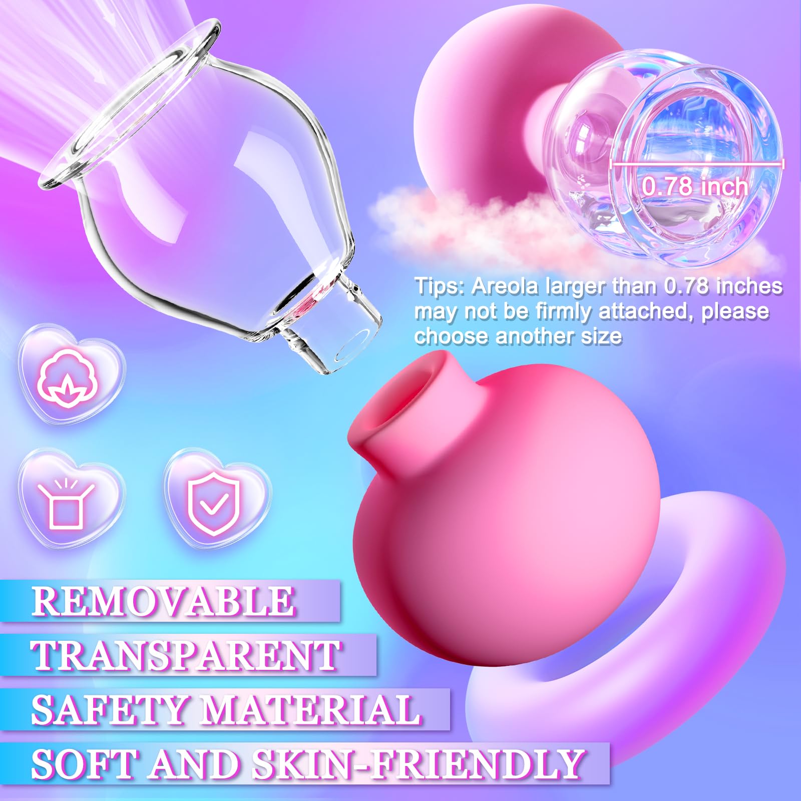 Nipple Sucker Adult Sex Toys - 1 Pair BDSM Nipple Toys Stimulator for Couples Pleasure, Manual Suction Mini Foreplay Flirting Ni