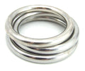 Heart 2 Heart Cock Ring - Metal - 3 Pc Set - Lg. Chrome