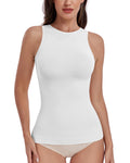 EUYZOU Women Shapewear Tummy Control Tank Tops Seamless Compression Tops Body Shaper Camisole, White M