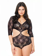 Floral Lace Deep-V Cut Out Ted