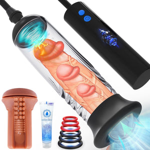 Automatic Penis Enlargement Pump for Men Erection with 3 Intensities, Male Adult Sex Toys Vacuum Sensuality Pump Penis Enlargers