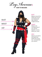 4 Pc Deadly Ninja, Includes De - 1X-2X / Black/Red