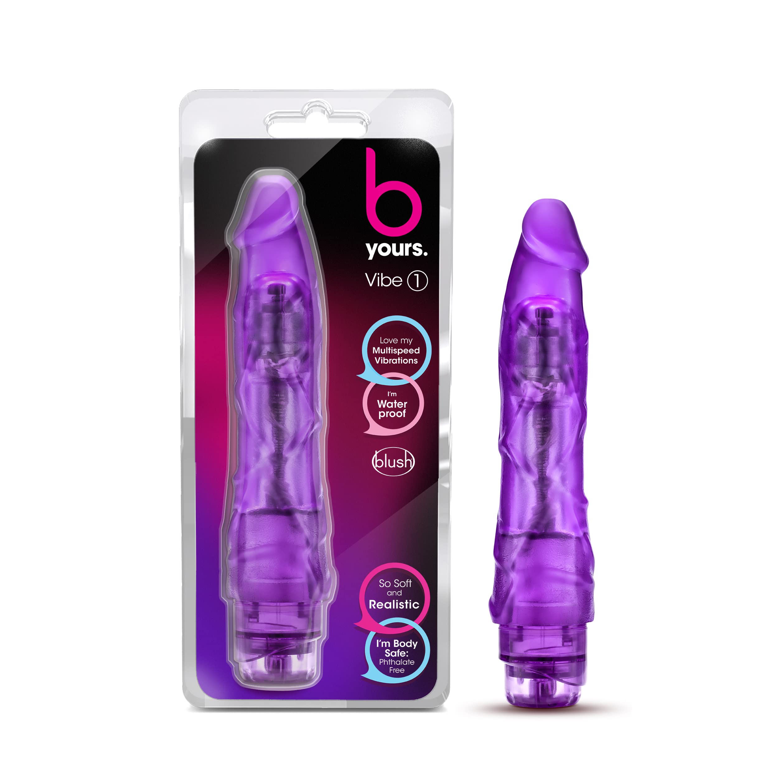 Blush Novelties 9 Thin Realistic Vibrating Dildo - Powerful Multi Speed Long Veiny Vibrator - Sex Toy for Women - Sex Toy for Ad